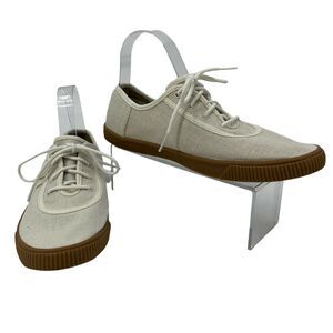 Toms Carmel Canvas Sneakers Womens 9.5 Ivory Canvas Lace Up Breathable Fabric